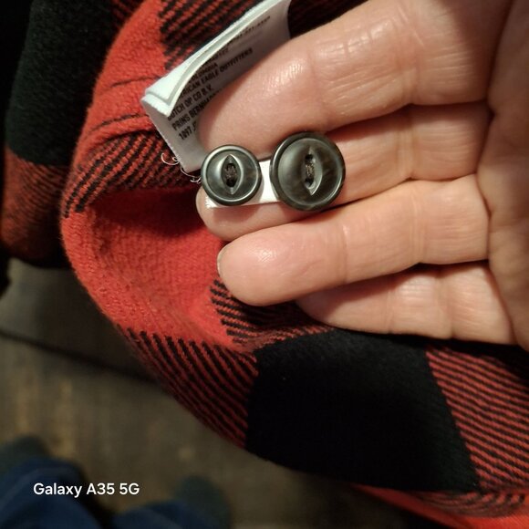 American Eagle Mens XL Red & Black Buffalo Plaid Flannel Shirt Shacket Durable O - Picture 7 of 7